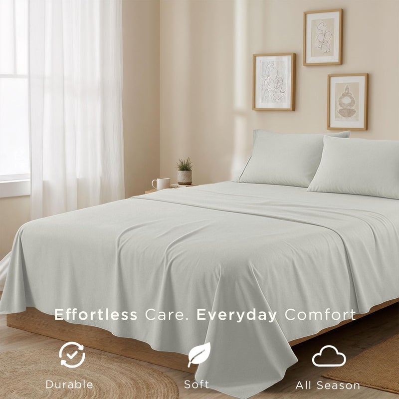 Threadmill Cotton Twin XL Sheet Set | 100% Cotton Sheets for Twin XL Size Bed | Solid Sateen Twin XL Bed Sheets Set with 16â€ Deep Pocket | Soft Breathable 3-Piece Cooling Sheet Set | Light Grey - Image 5